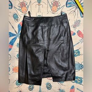 Leather Lord & Taylor Black Knee-Length Pencil Skirt for Night Out